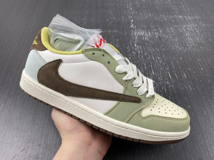 Travis Scott x Air Jordan 1 Low White/Green/Brown DM7866 603
