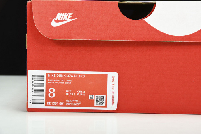 NIKE DUNK LOW RETRO BLACK/YPER COBALTWHTE DD1931-001